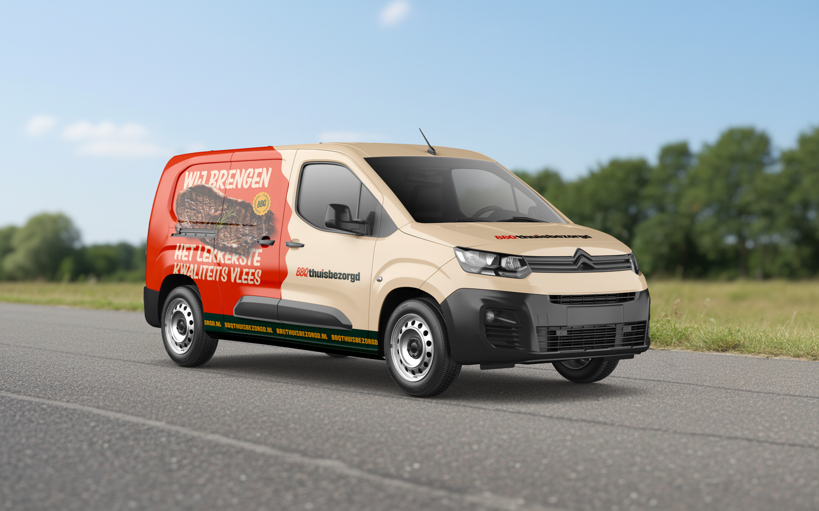 Bestelbus van BBQthuisbezorgd