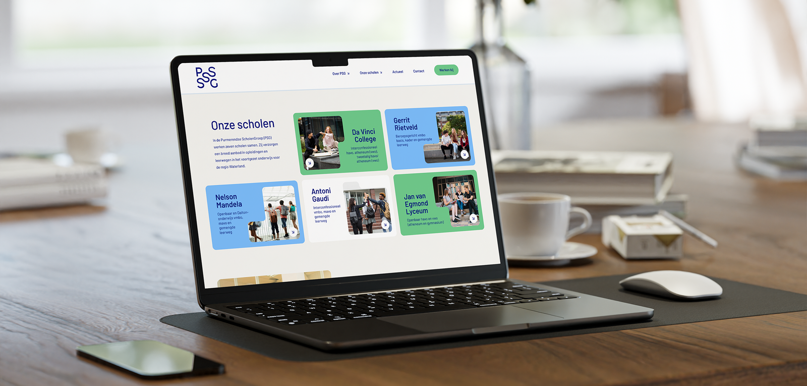 Nieuwe PSG-site met rustige en overzichtelijke vormgeving.