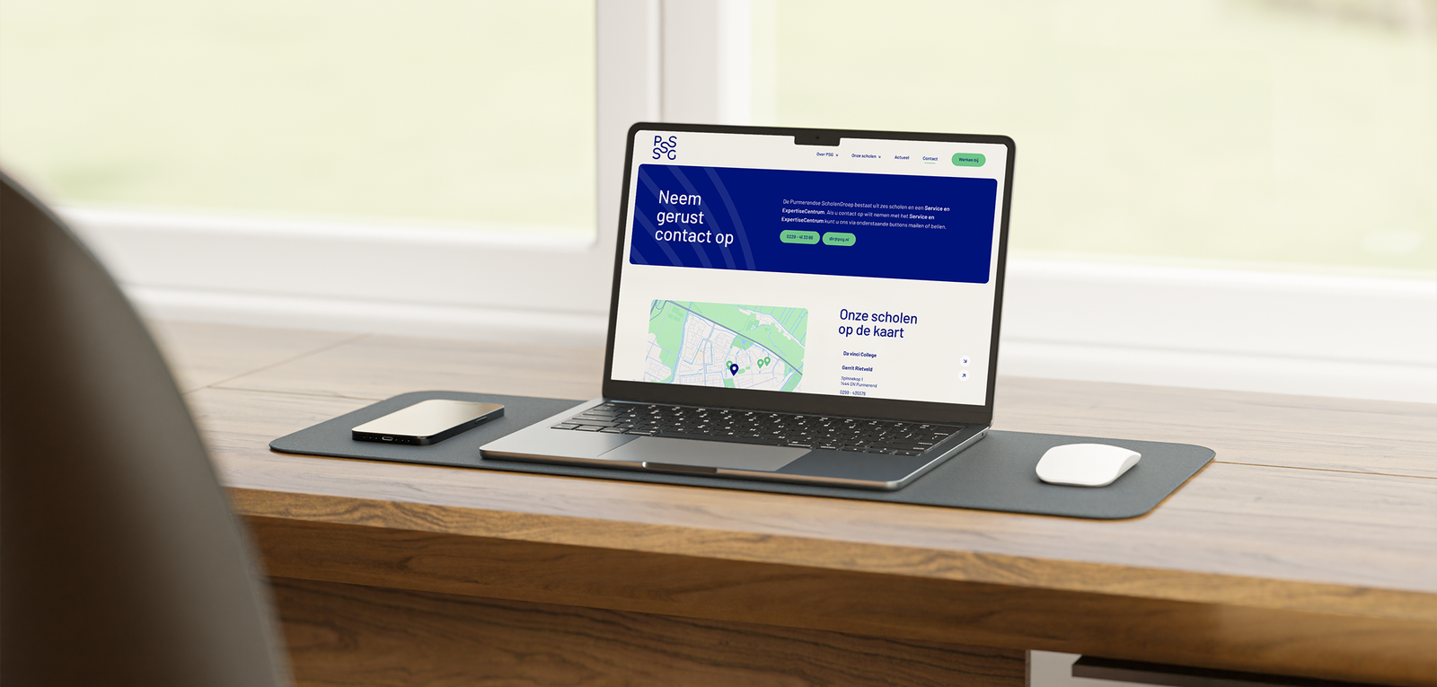 Vernieuwd webdesign dat perfect past bij de identiteit van PSG.