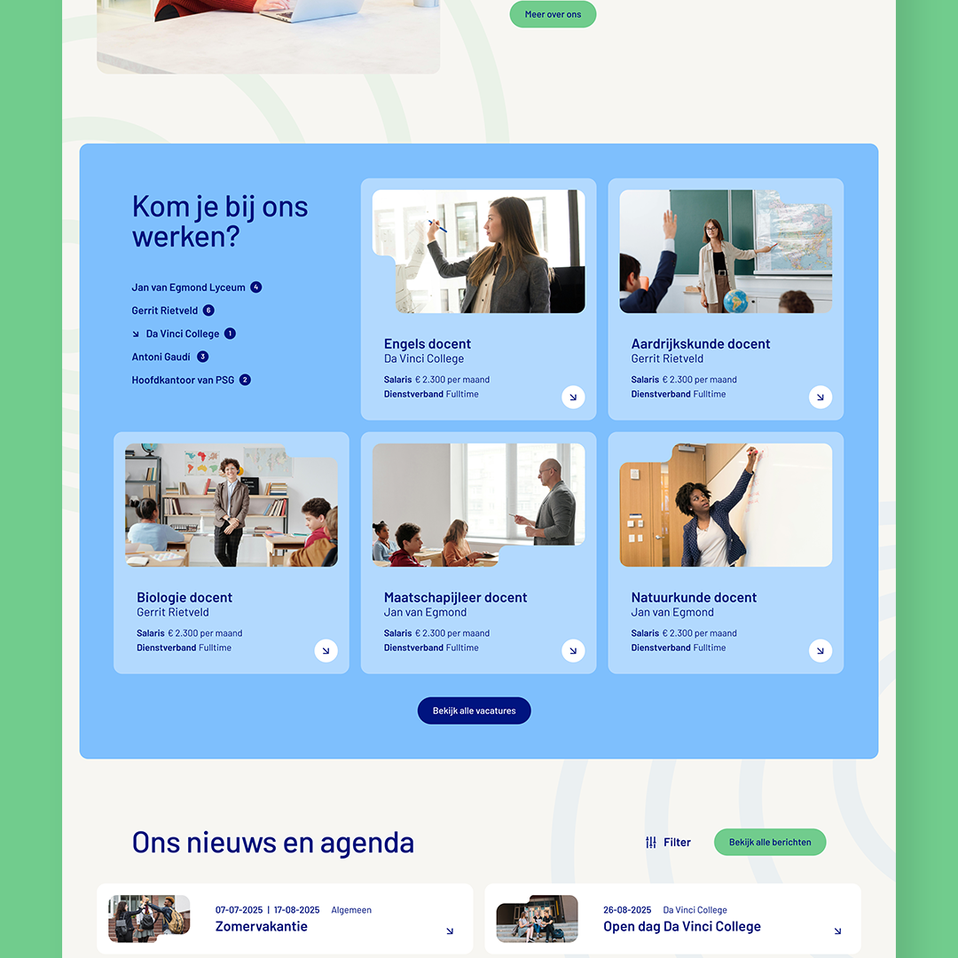 Gebruiksvriendelijk schoolsysteem in een helder ontwerp.